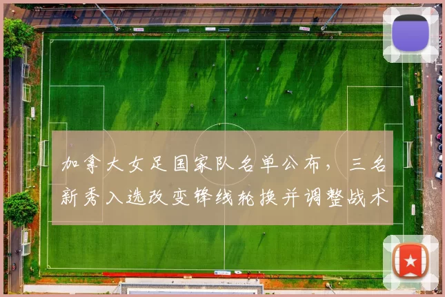 加拿大女足国家队名单公布,三名新秀入选改变锋线轮换并调整战术侧重点